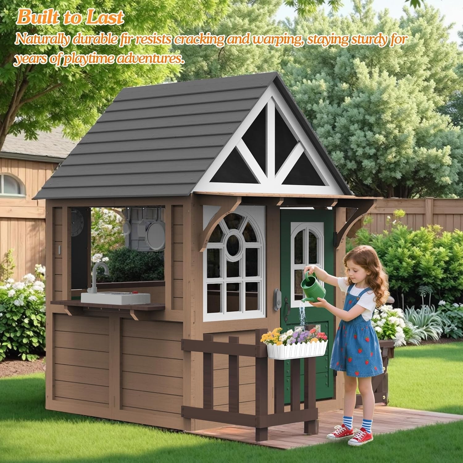 Grande Maisonnette Extérieure Premium en Bois de Sapin avec Porte Hollandaise