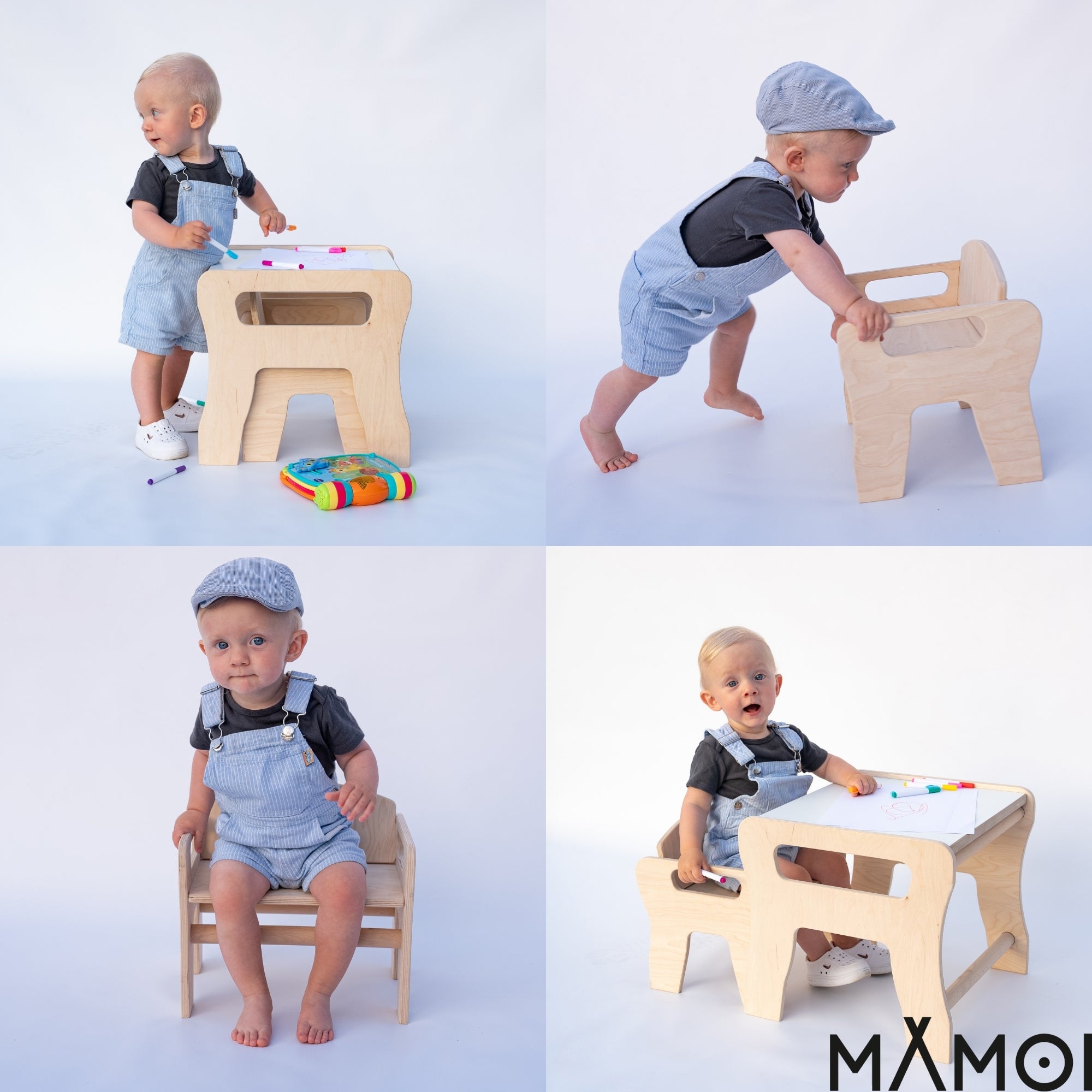 MAMOI® Mobilier élégant pour chambre d'enfant : table pour enfants avec chaises - ensemble de table et chaises de bureau - chaise pour enfants.