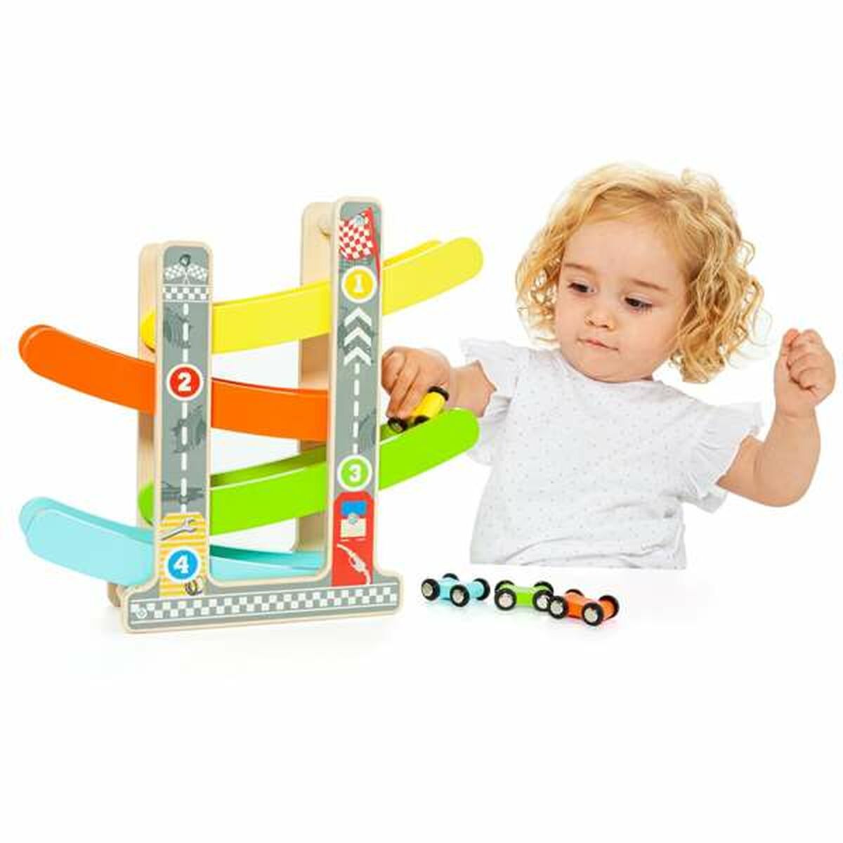 Circuit en Bois avec Rampes pour Voitures Moltó