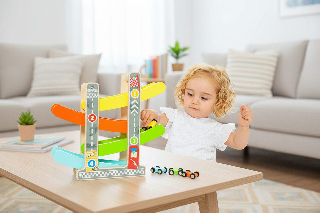 Circuit en Bois avec Rampes pour Voitures Moltó