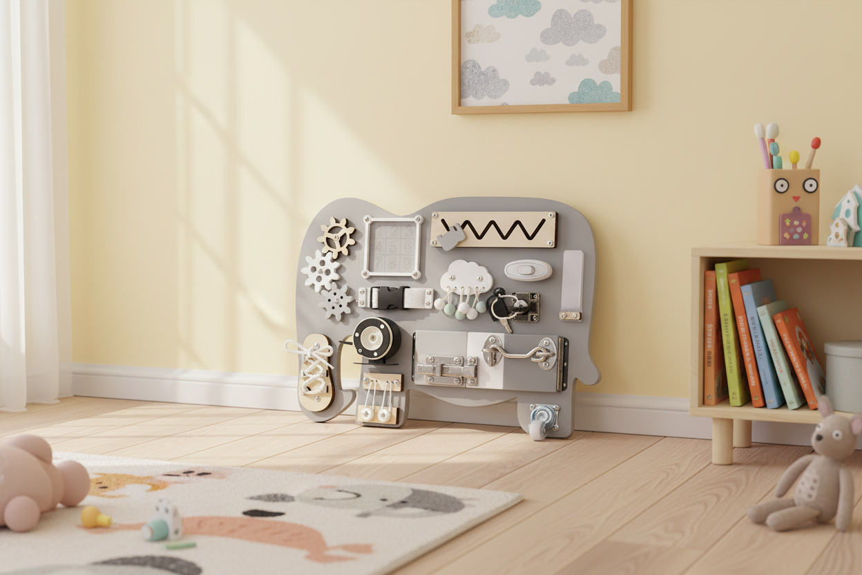 Arbre à Balles Éléphant Montessori en Bois Moni Toys