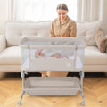 Berceau pour bébé avec hauteur réglable sur 6 niveaux - Beige