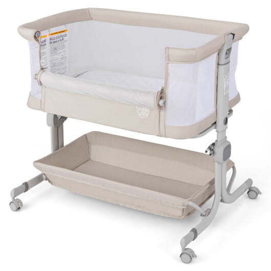 Berceau pour bébé avec hauteur réglable sur 6 niveaux - Beige