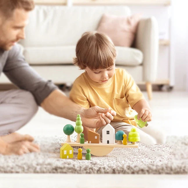 Jouet en bois Montessori empilage et enfilage pour enfants multivariante
