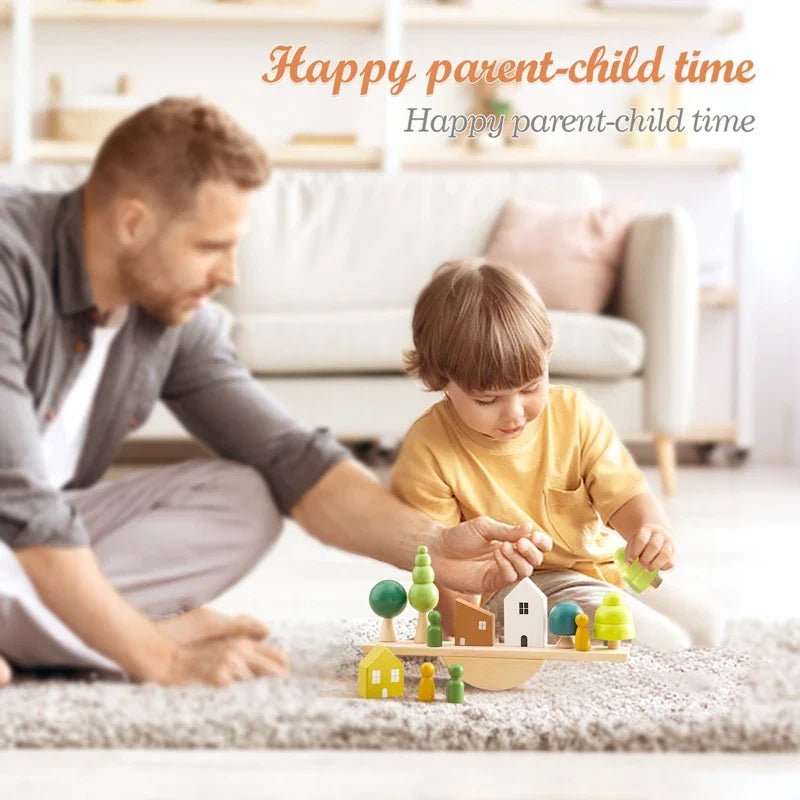 Jouet en bois Montessori empilage et enfilage pour enfants multivariante