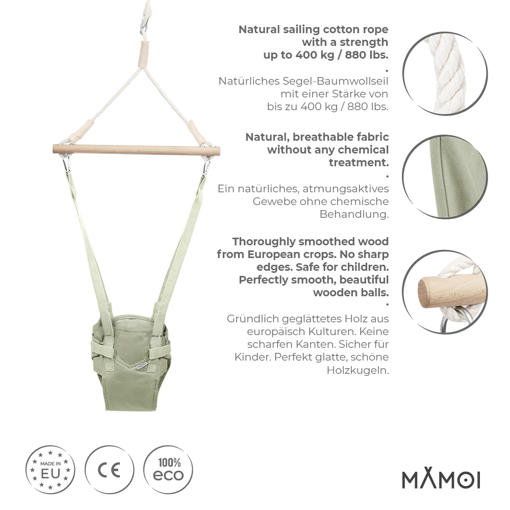 MAMOI® Balancelle pour bébé, Siège balançoire, Chaise à bascule intérieure, Sauteur pour tout-petit, Balançoires de cadre de porte, Sauteurs et balancelles pour bébés à partir de 6 mois