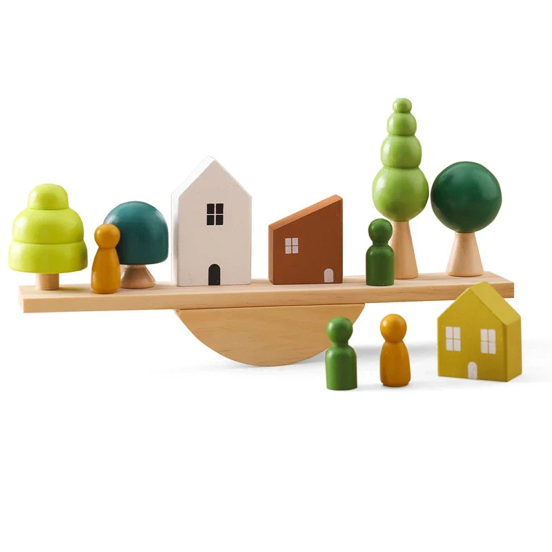 Jouet en bois Montessori empilage et enfilage pour enfants multivariante