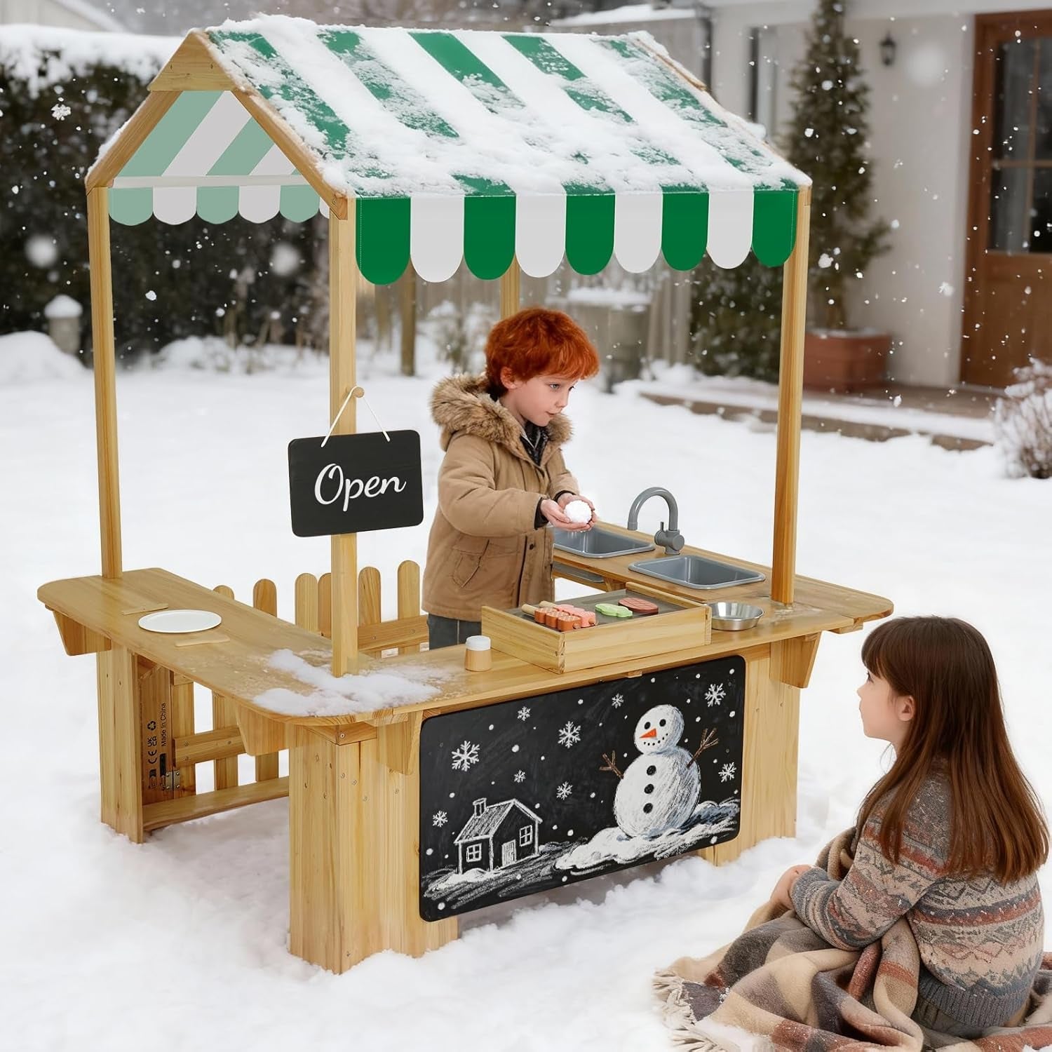 Maisonnette Cuisine de Boue Jaune avec Barbecue GrillPro