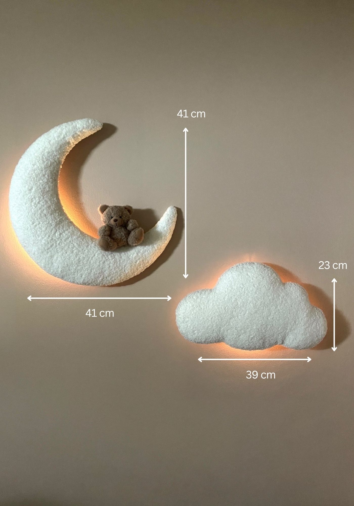 Ensemble Lune avec Ourson et Petit Nuage