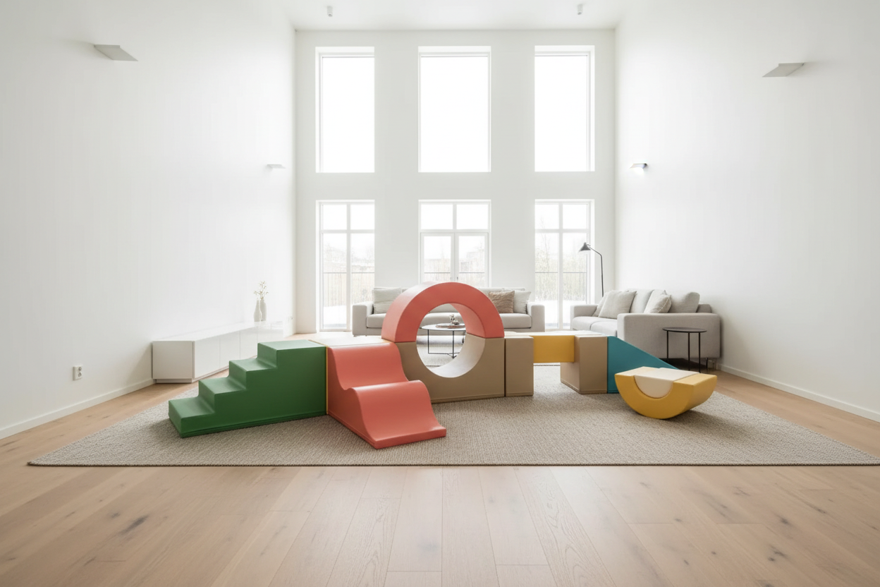 Soft Play Gym 3,50m dans un salon spacieux